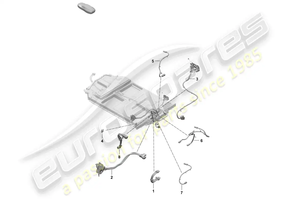 porsche 2025 (taycan 9j1-2) high voltage wiring set for traction motor part diagram