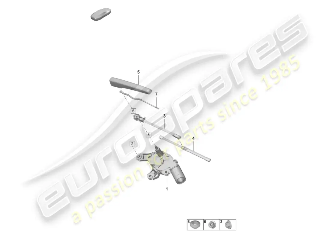 porsche 2023 (taycan 9j1-1) wiper and washer system for rear window parts diagram