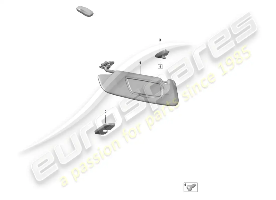 porsche 2022 (992-1 gt3/rs/st) sun vizors race-tex microfibre parts diagram