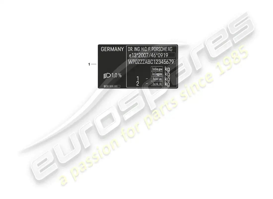 porsche 2021 (taycan 9j1-1) signs/notices d >>- mj 2021 parts diagram