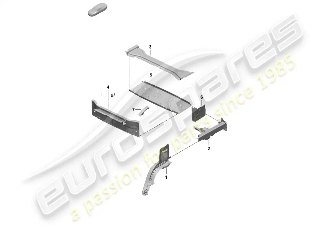porsche 2025 (taycan 9j1-2) rear end side member part diagram