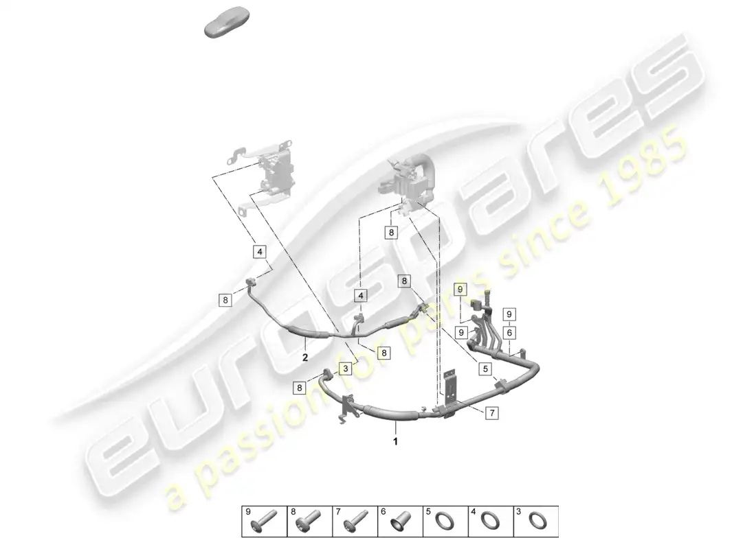 porsche 2025 (taycan 9j1-2) air conditioning heat exchanger parts diagram