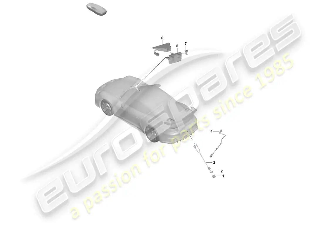 porsche 2022 (992-1 gt3/rs/st) reversing camera parts diagram