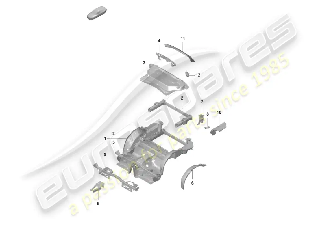 porsche 2022 (992-1 gt3/rs/st) rear end parts diagram