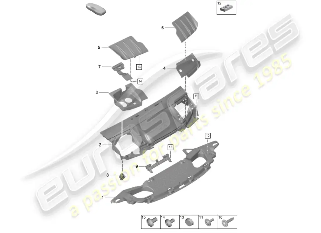 porsche 2024 (992-2 gt3/rs/st) tailgate/boot lid parts diagram