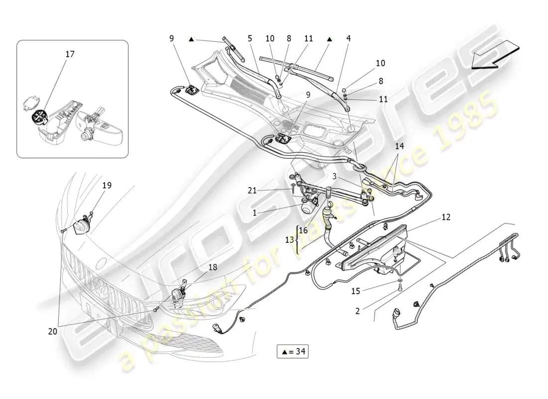 maserati ghibli (2014) external vehicle devices parts diagram