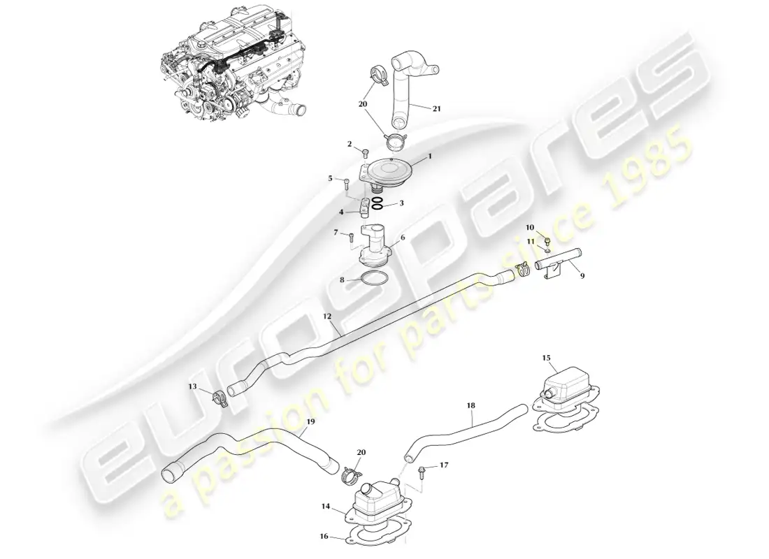 aston martin one-77 (2011) emission control parts diagram