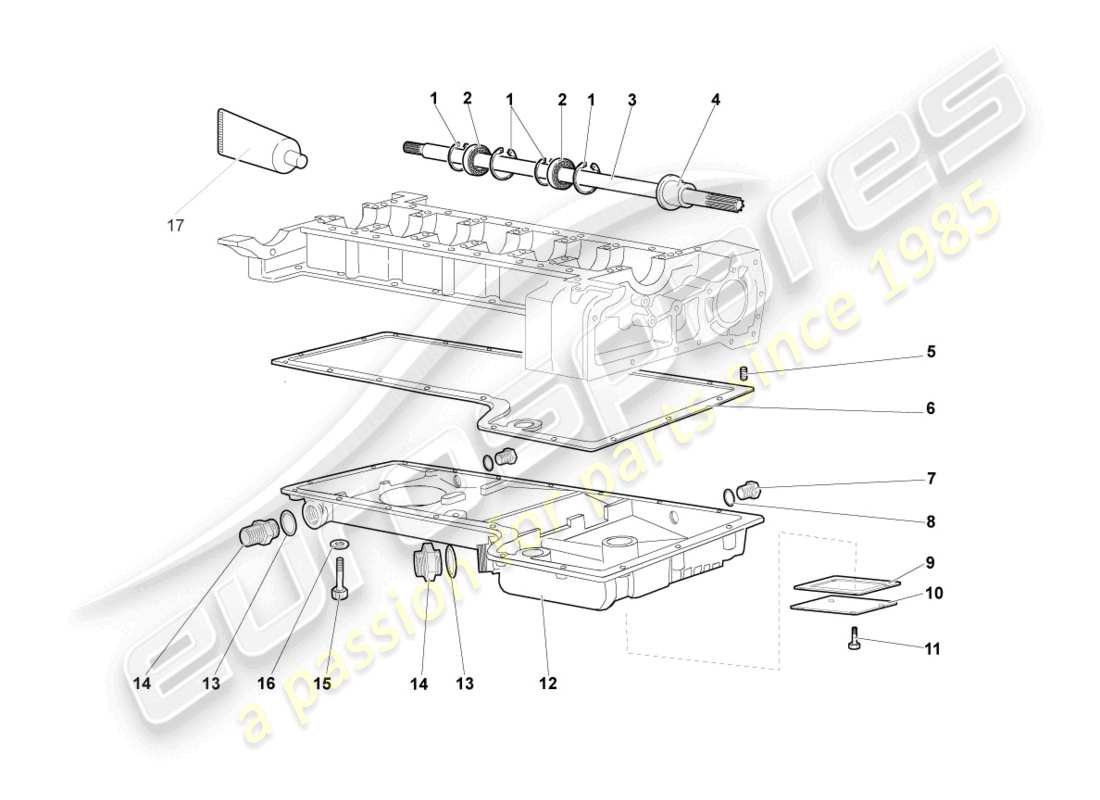 a part diagram from the lamborghini murcielago coupe (2003) parts catalogue