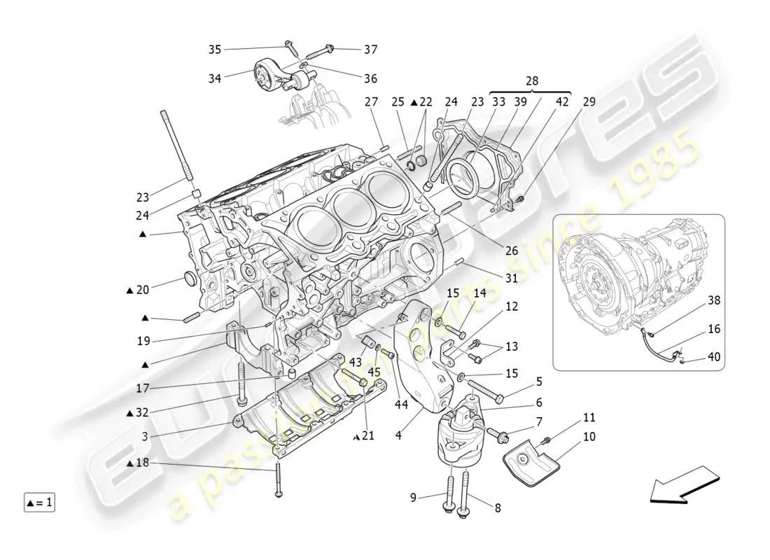 maserati ghibli (2017) crankcase parts diagram