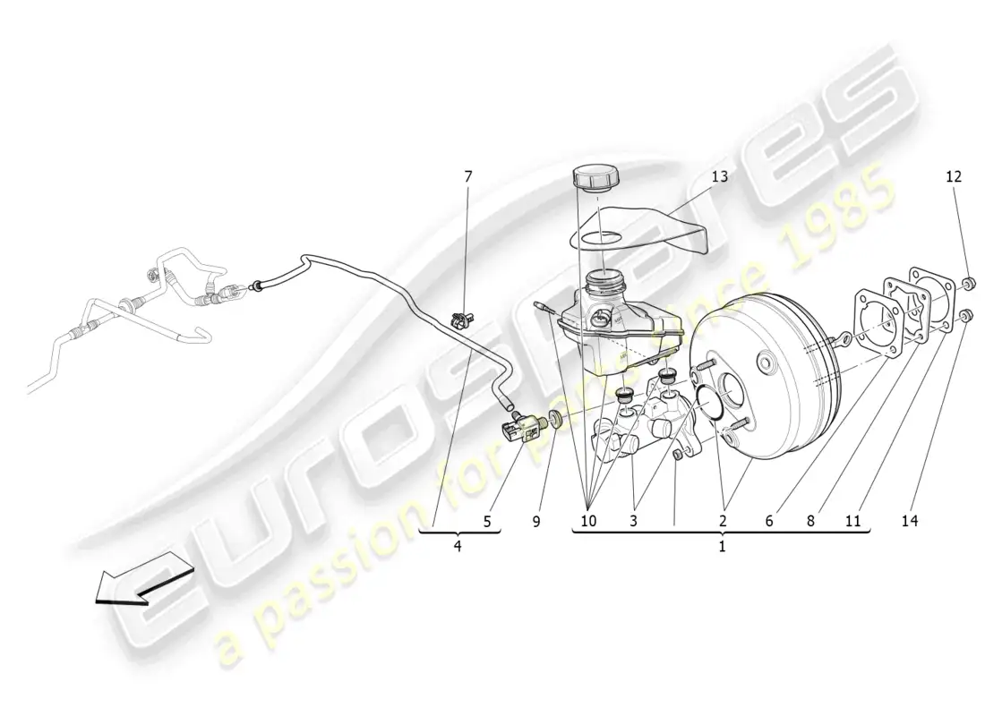 maserati ghibli (2015) brake servo system parts diagram