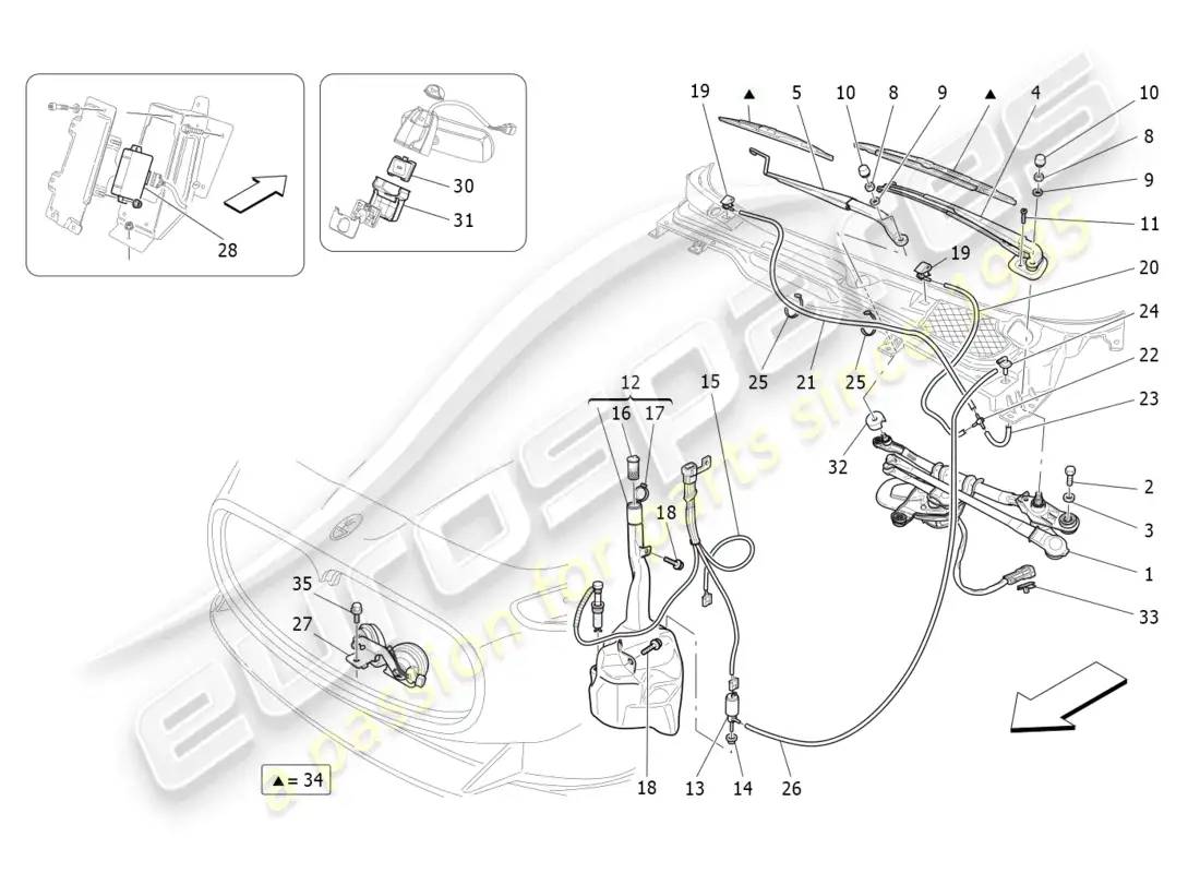maserati grancabrio mc (2013) external vehicle devices parts diagram