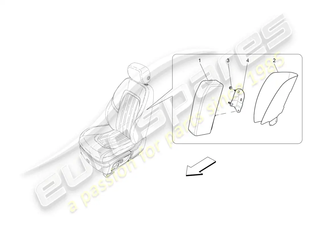 maserati ghibli (2015) front side bag system parts diagram