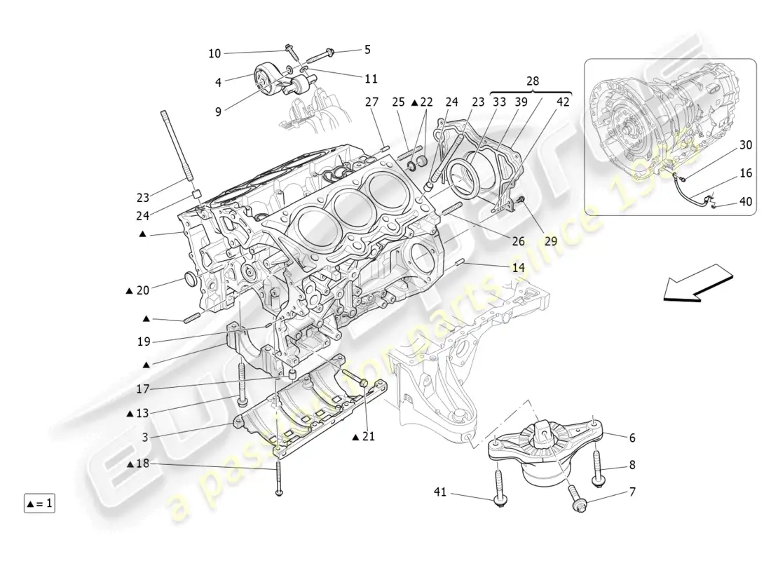 maserati levante (2017) crankcase parts diagram