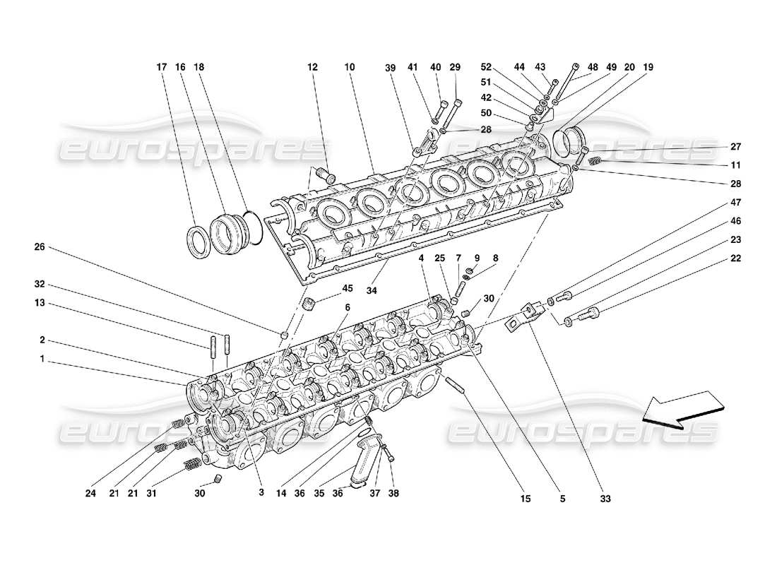 FERRARI 456 M GT/M GTA LH CYLINDER HEAD PART DIAGRAM ferrari 456 m gt/m gta lh cylinder head part diagram