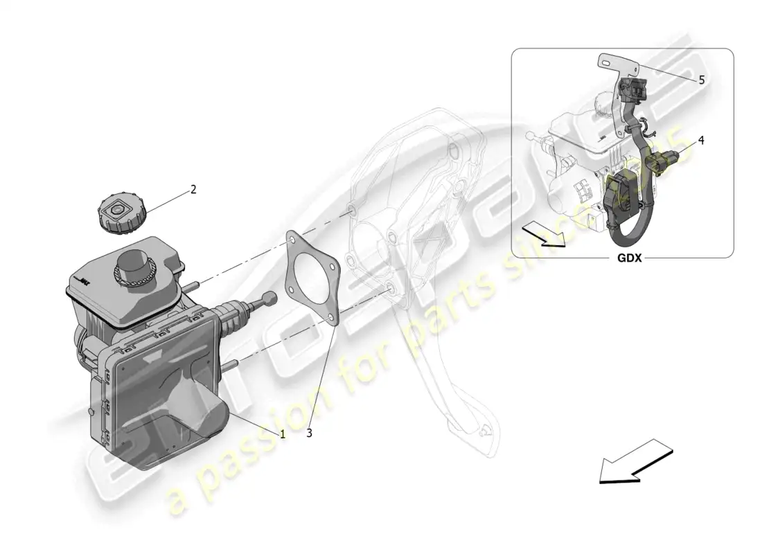 maserati grecale trofeo (2023) brake servo system parts diagram