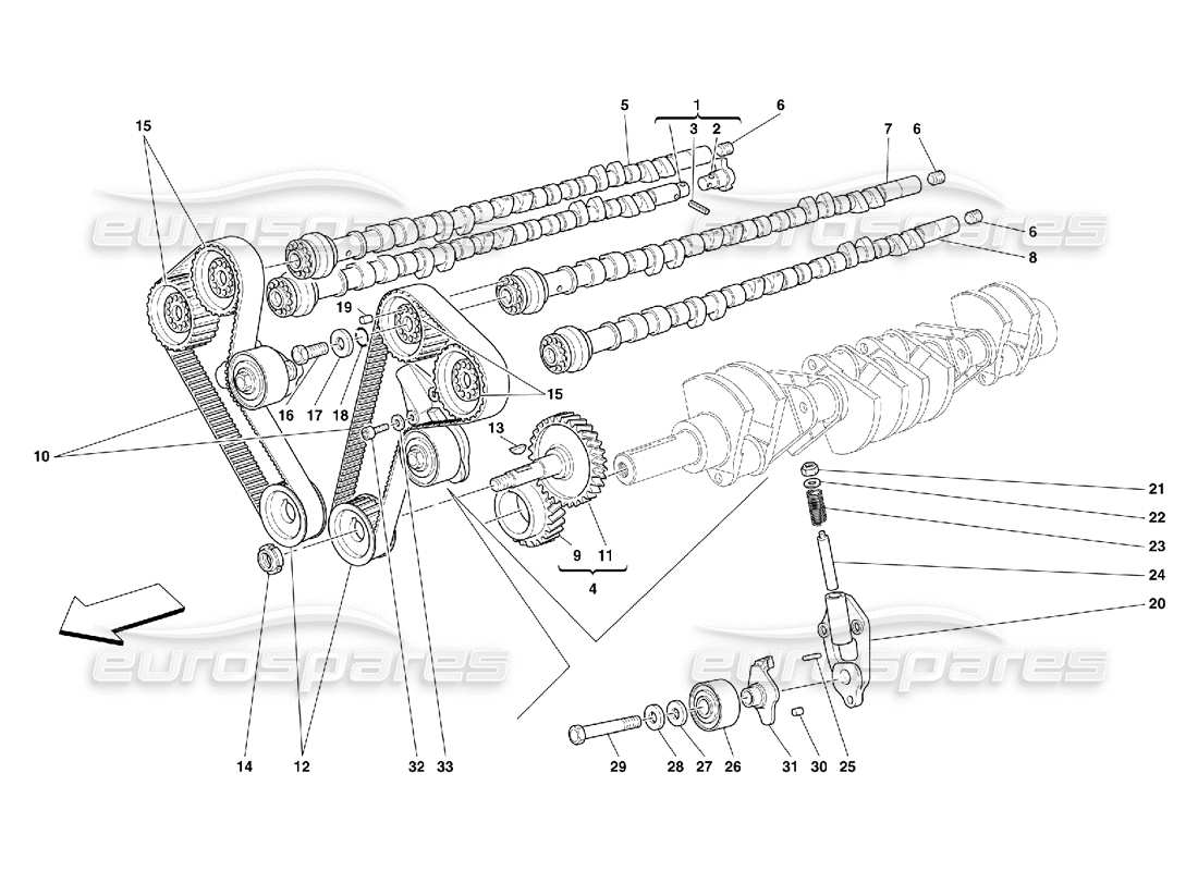 FERRARI 456 M GT/M GTA TIMING - CONTROLS PART DIAGRAM ferrari 456 m gt/m gta timing - controls part diagram