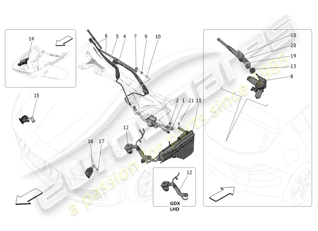 maserati grecale trofeo (2023) external vehicle devices parts diagram