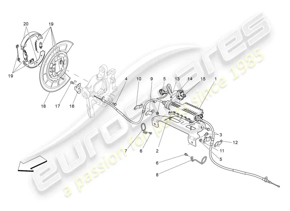 maserati ghibli (2015) parking brake parts diagram