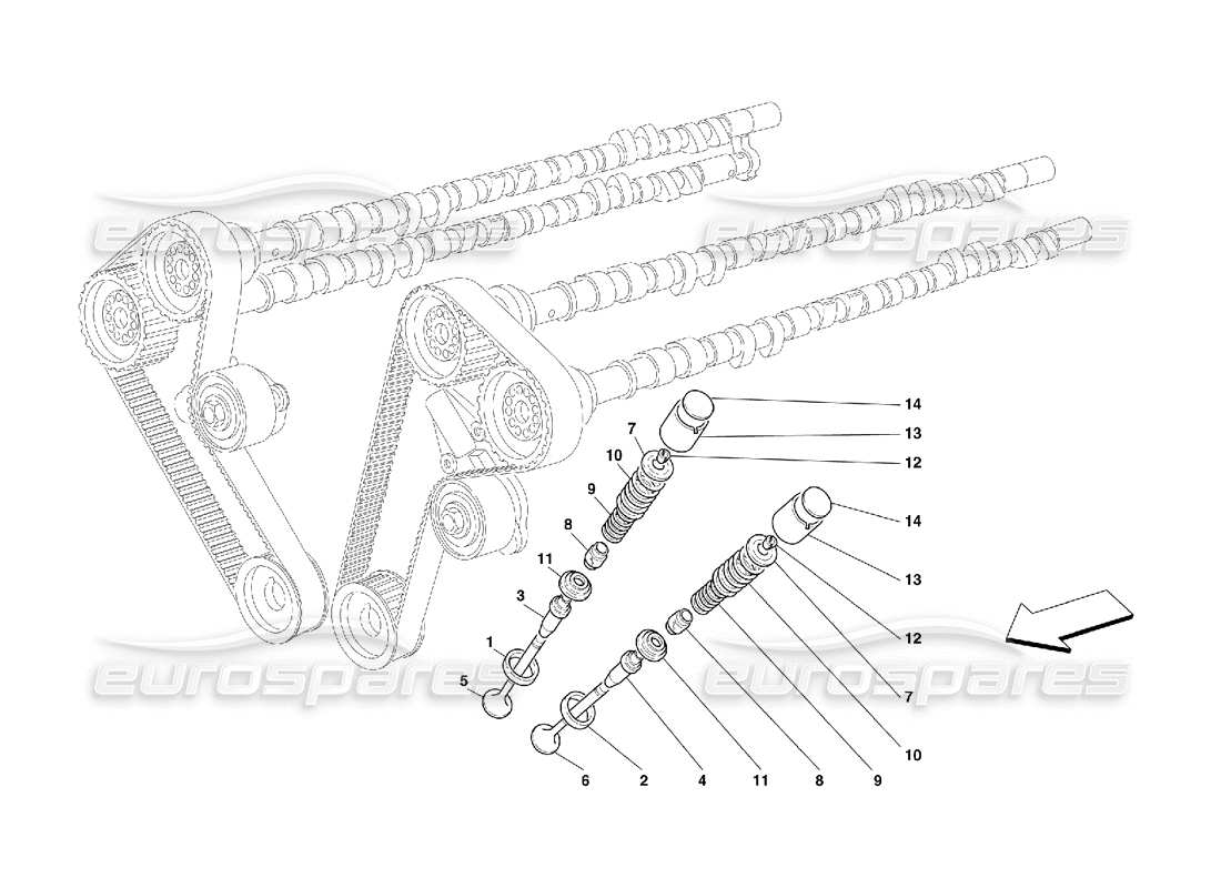 FERRARI 456 M GT/M GTA TIMING - VALVES PART DIAGRAM ferrari 456 m gt/m gta timing - valves part diagram