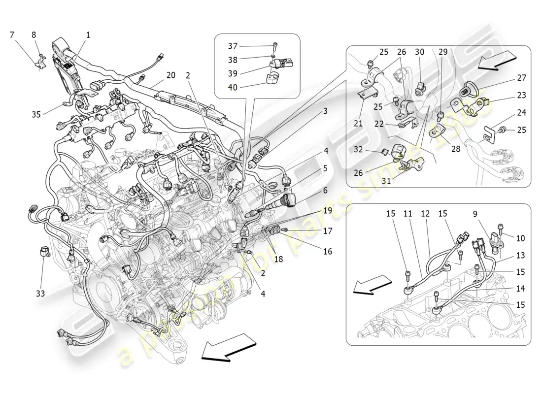 maserati levante modena s (2022) electronic control: injection and engine timing control parts diagram