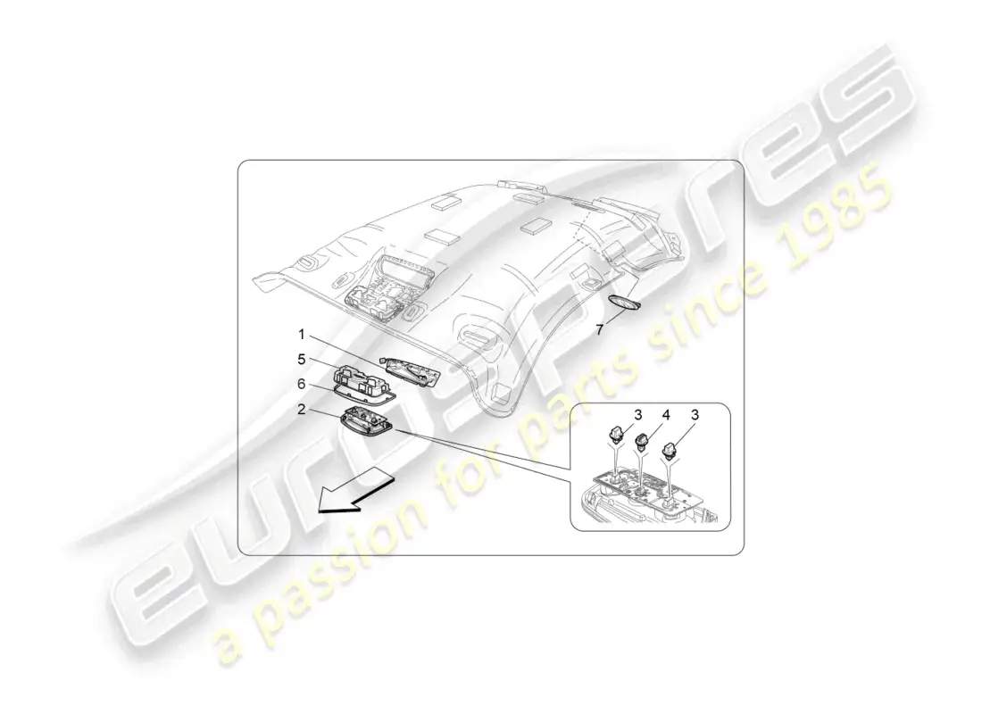 maserati granturismo mc stradale (2012) internal vehicle devices parts diagram