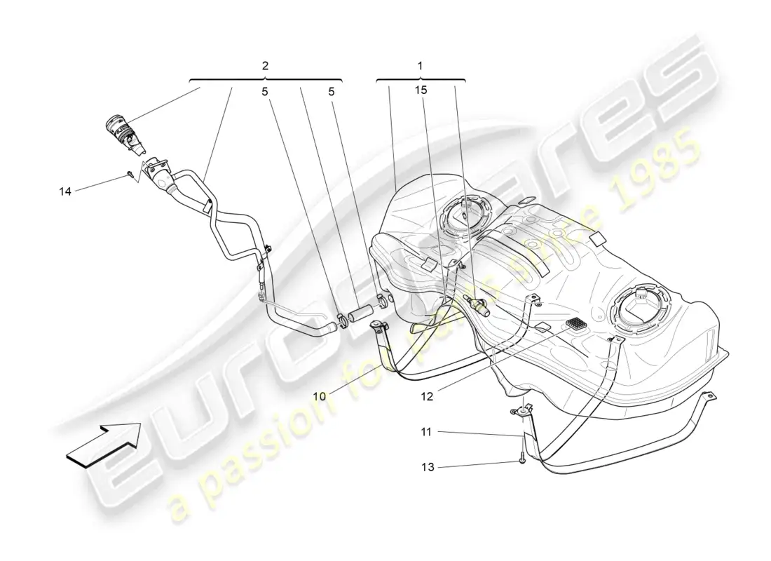 maserati ghibli (2015) fuel tank parts diagram