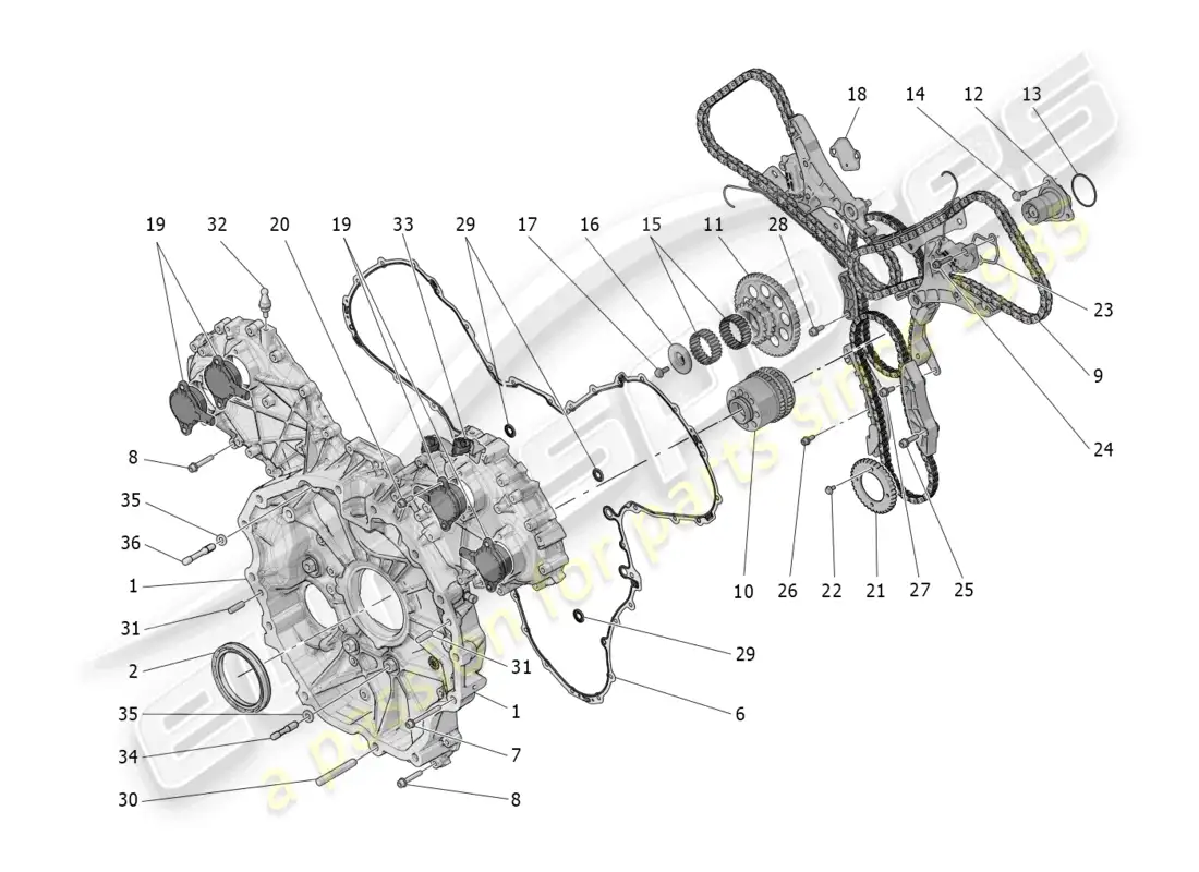 maserati grecale trofeo (2023) timing parts diagram