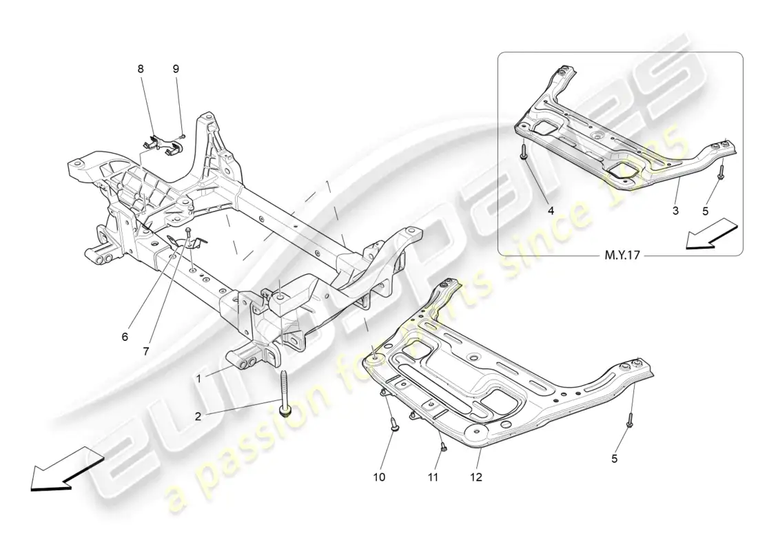 maserati levante trofeo (2020) front underchassis parts diagram