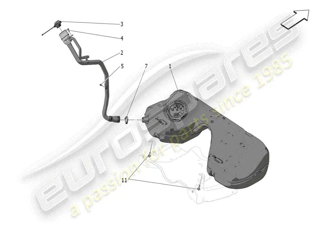 maserati grecale modena (2023) fuel tank parts diagram