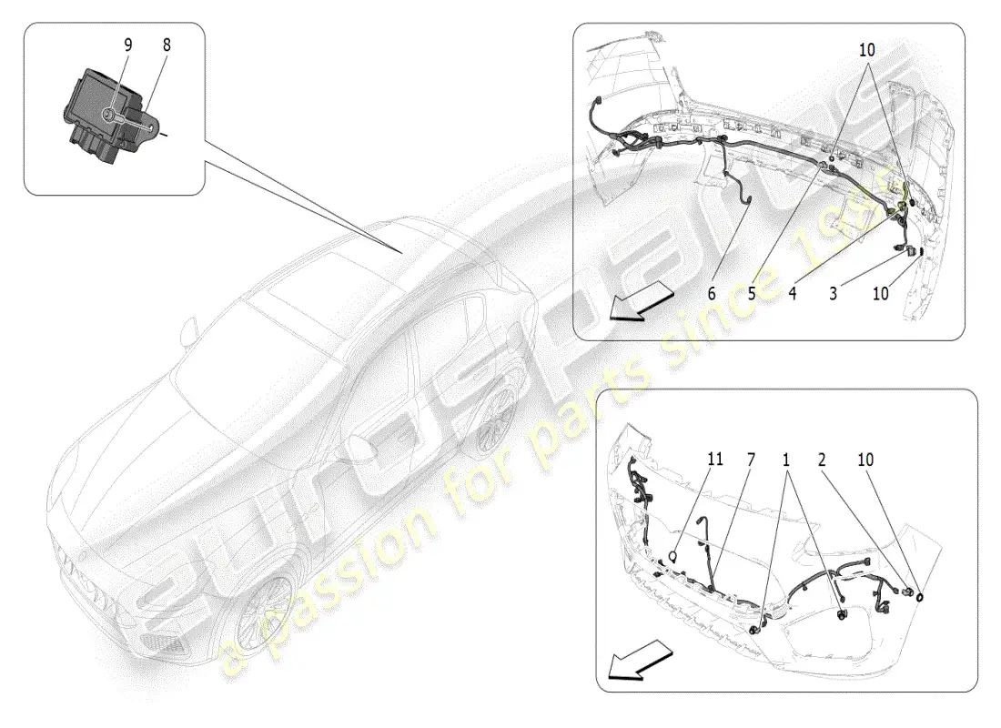 maserati grecale modena (2023) parking sensors parts diagram