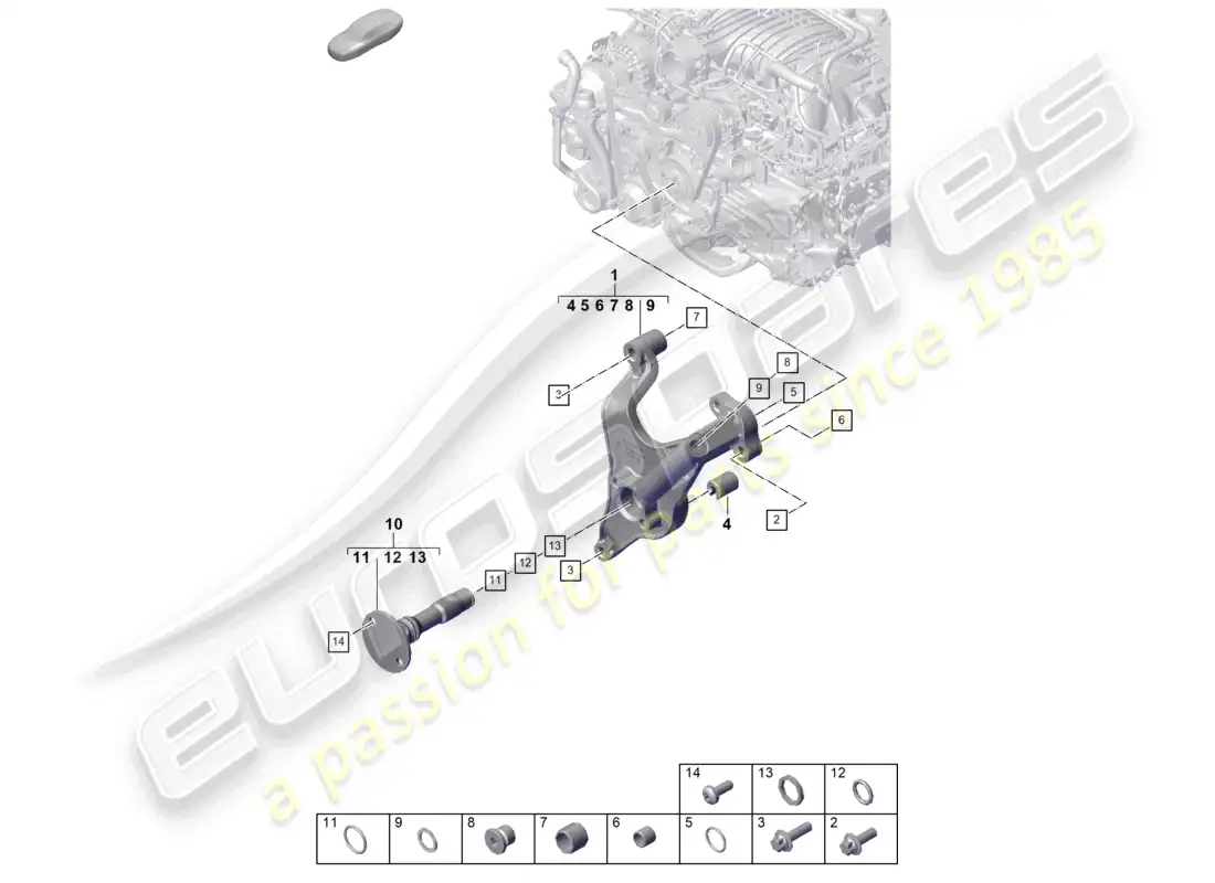porsche 2024 (992-2 gt3/rs/st) crankshaft engine (oil press./lubrica.) parts diagram