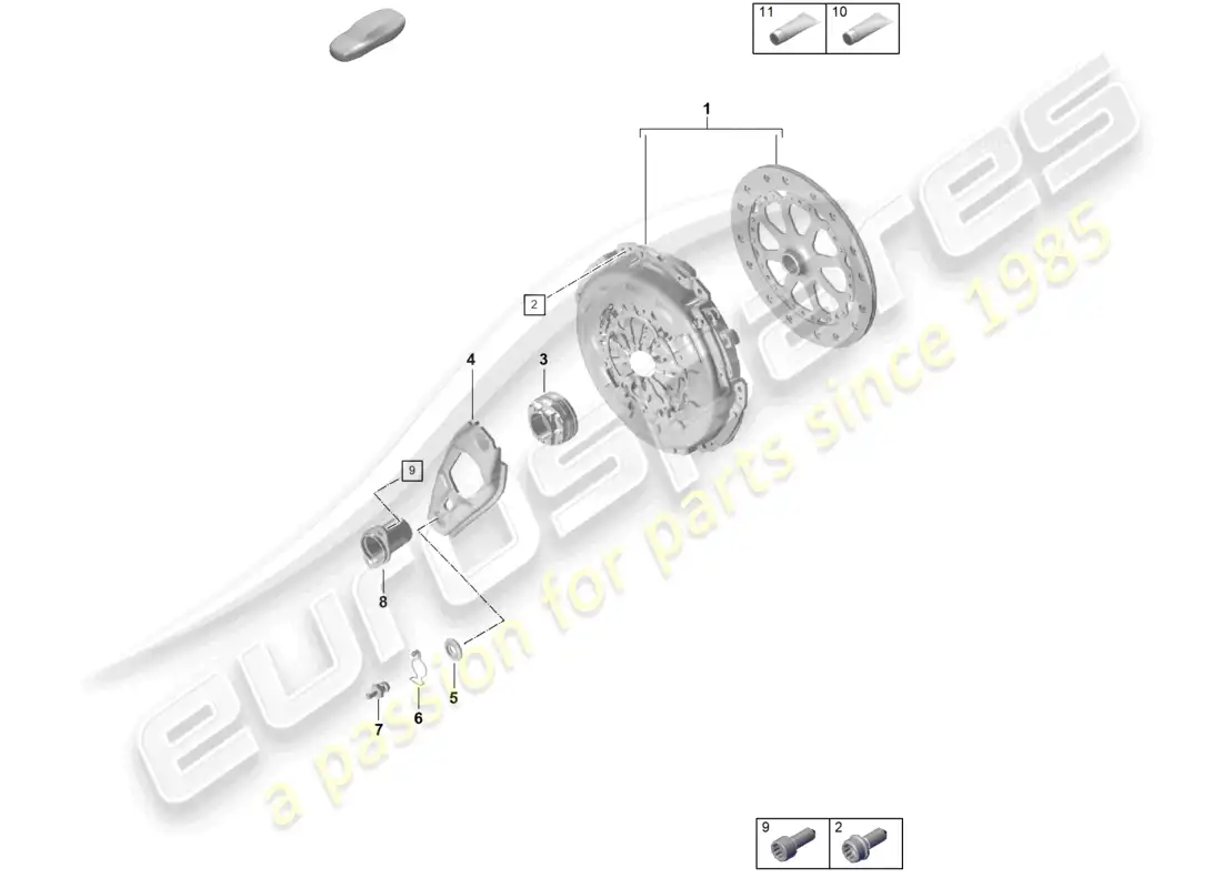 porsche 2021 (992-1 gt3/rs/st) manual gearbox coupling parts diagram