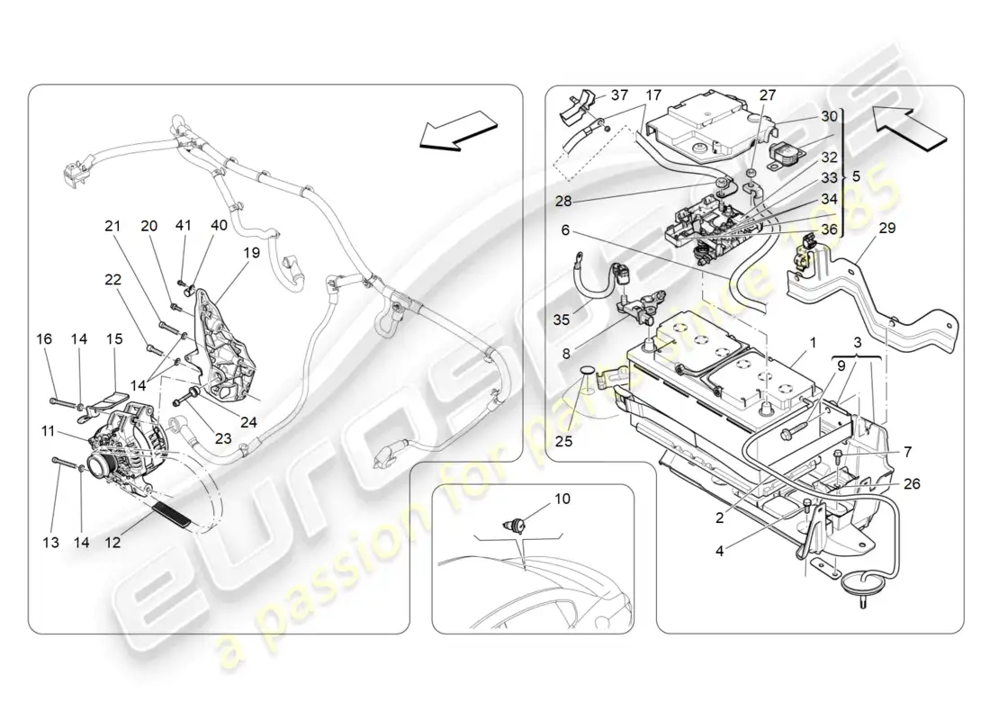 maserati ghibli (2015) energy generation and accumulation parts diagram