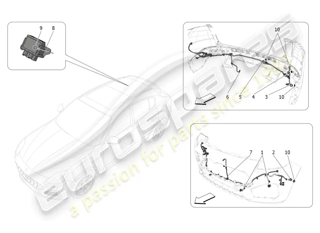 maserati grecale trofeo (2023) parking sensors parts diagram