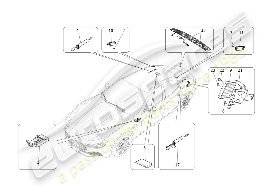 maserati ghibli (2014) it system parts diagram