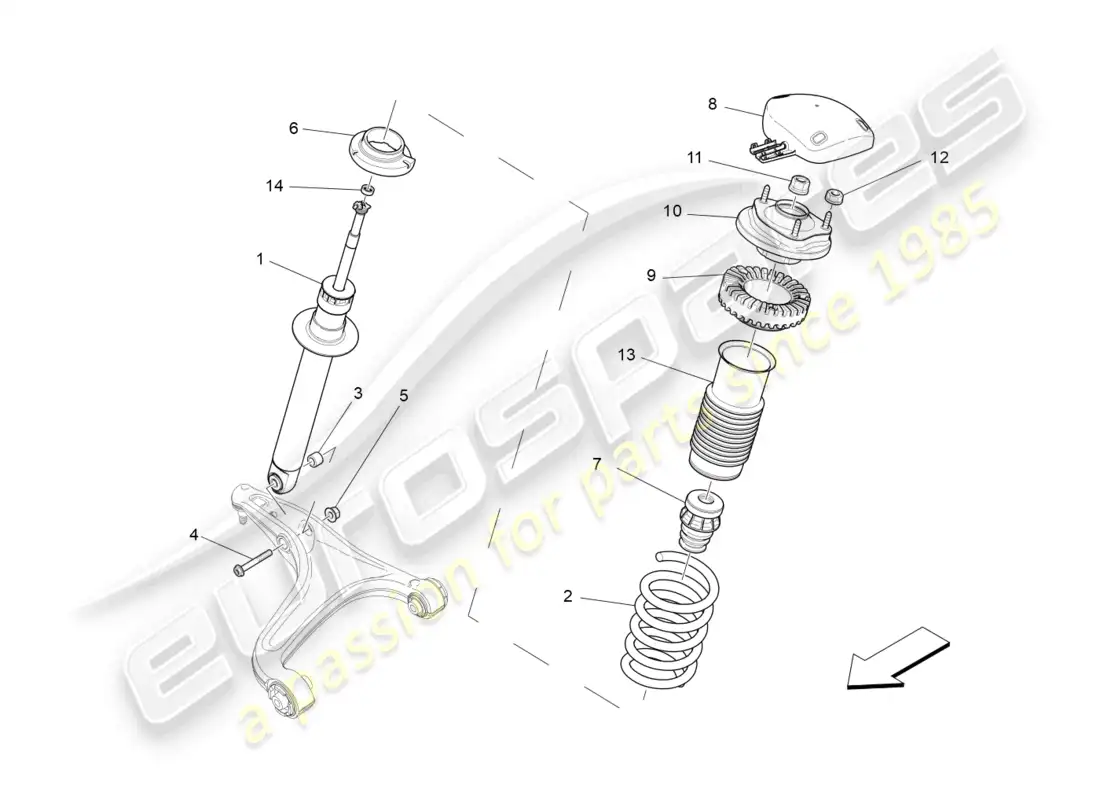maserati ghibli (2014) front shock absorber devices parts diagram