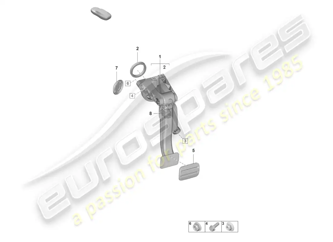 porsche 2024 (992-2 gt3/rs/st) brake pedal for 7-speed dual clutch gearbox parts diagram
