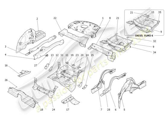 a part diagram from the maserati quattroporte (2018) parts catalogue