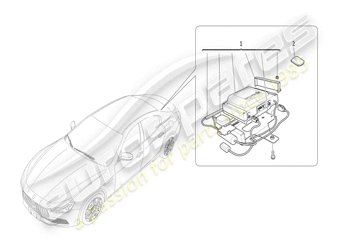 maserati ghibli (2019) alarm and immobilizer system parts diagram