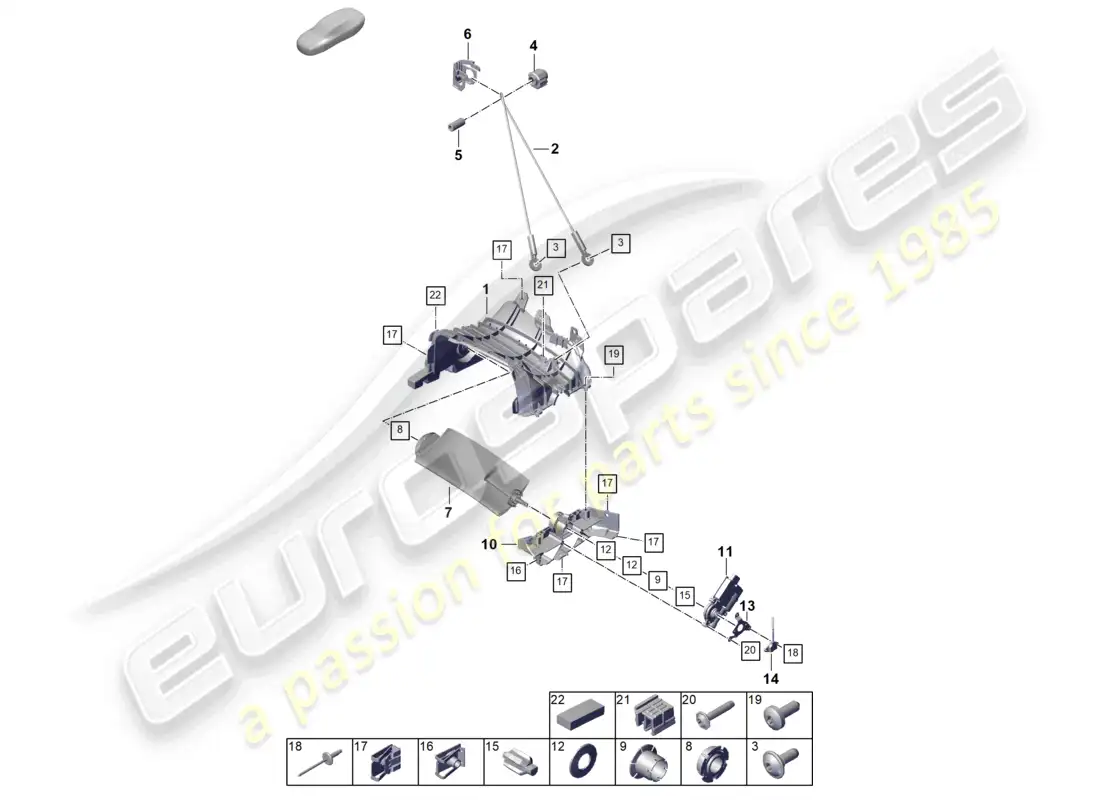 porsche 2021 (992-1 gt3/rs/st) air guide front wheel housing liner parts diagram