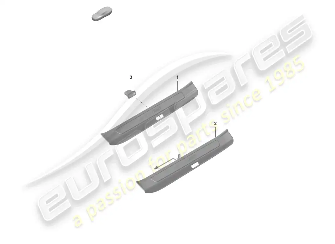 porsche 2022 (992-1 gt3/rs/st) entry strip with lettering parts diagram