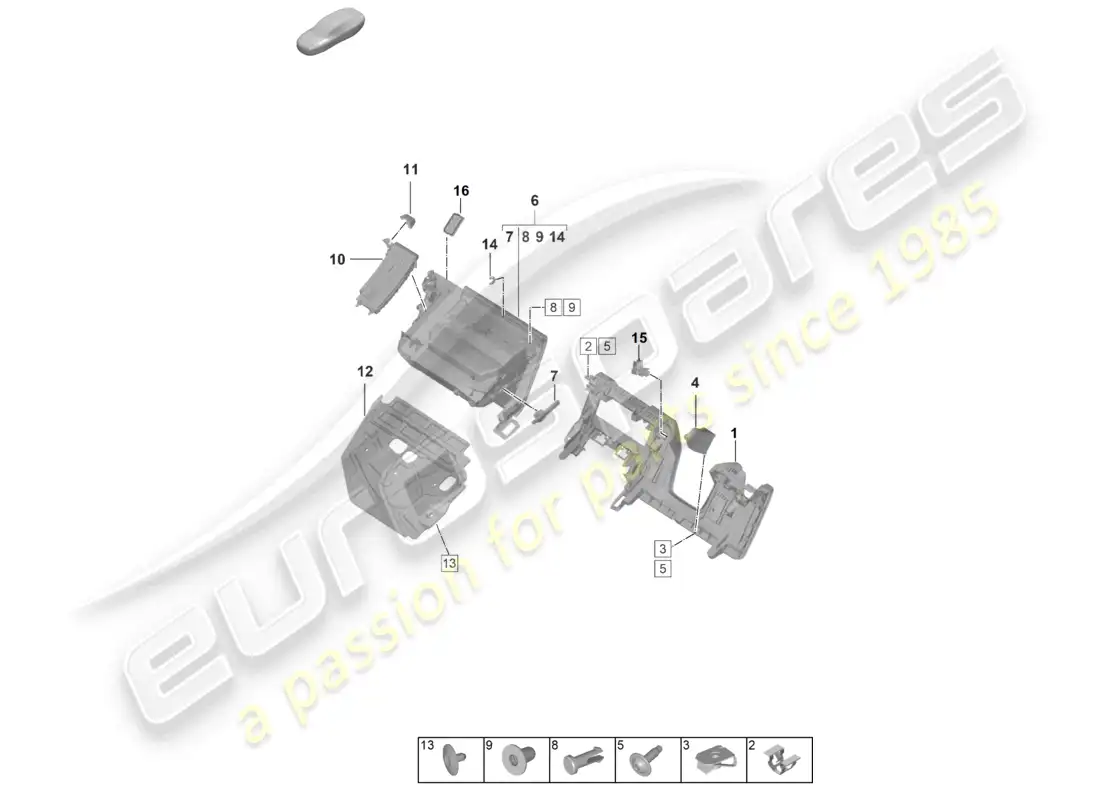 porsche 2026 (992-2 gt3/rs/st) glove box and trim (drivers side) parts diagram