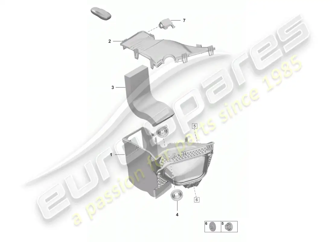 porsche 2024 (992-2 gt3/rs/st) fresh air intake part diagram