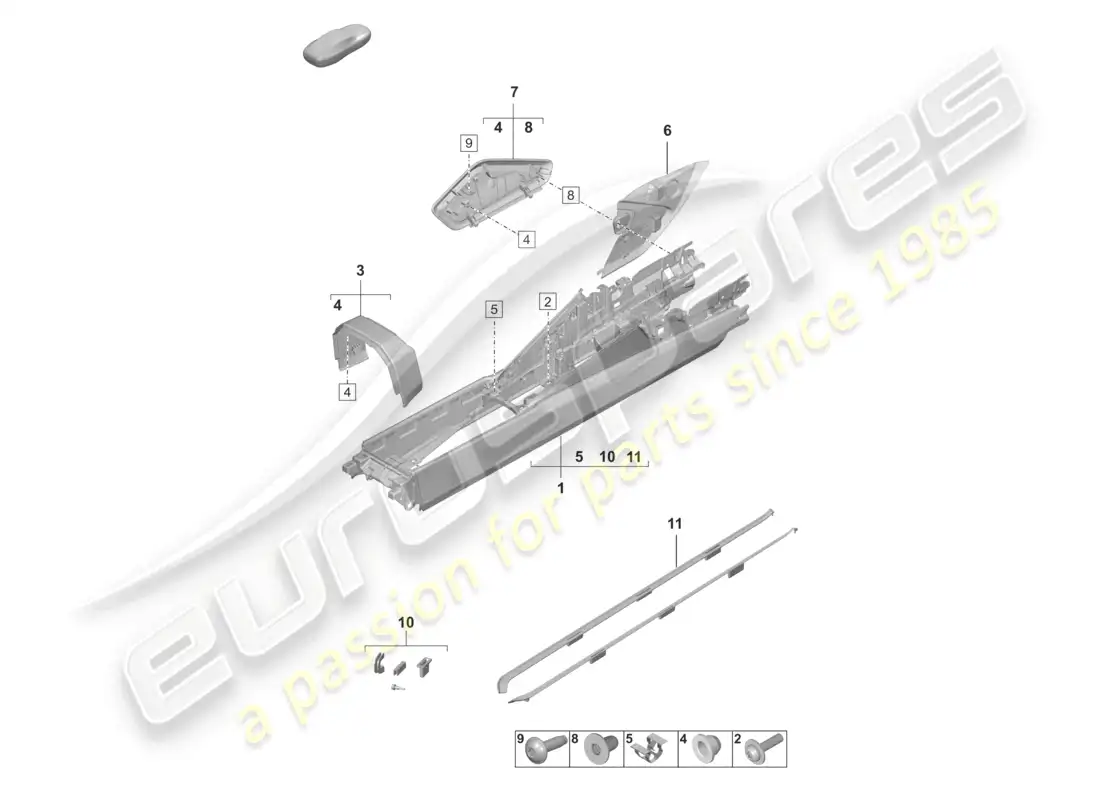 porsche 2026 (992-2 gt3/rs/st) centre console parts diagram