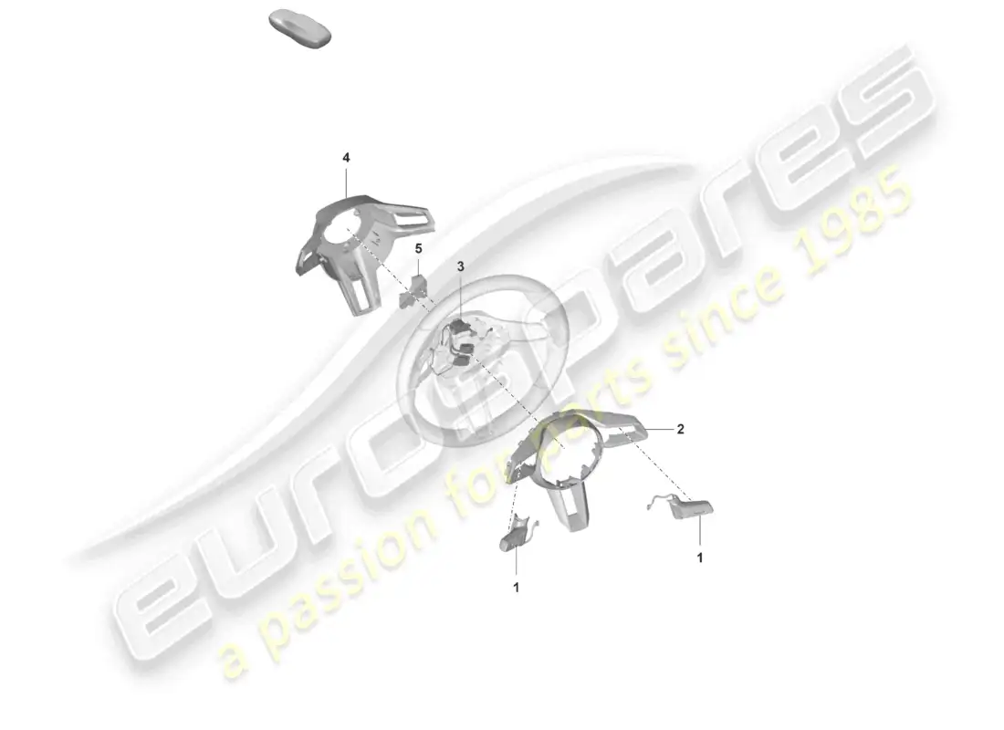 porsche 2021 (992-1 gt3/rs/st) accessories steering wheel parts diagram