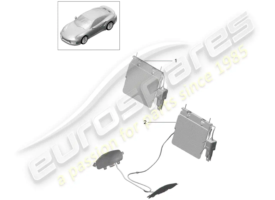 porsche 2018 (991-2 turbo) lumbar support parts diagram