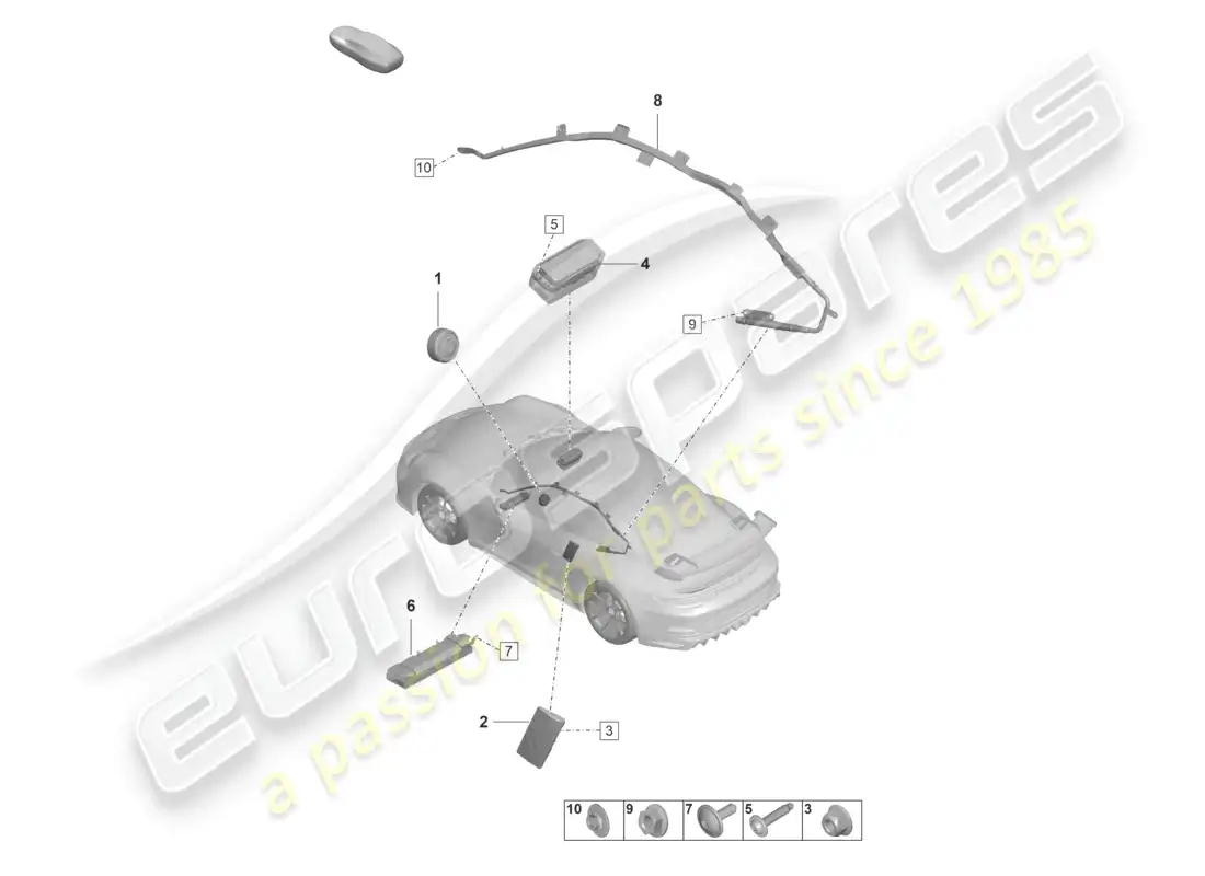 porsche 2024 (992-2 gt3/rs/st) airbag part diagram