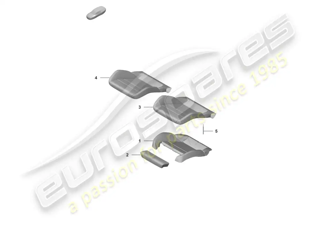 porsche 2023 (992-1 gt3/rs/st) foam part seat cover sports seat plus for models with electrically adjustable 18-way seats parts diagram