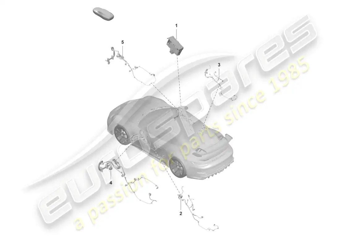 porsche 2023 (992-1 gt3/rs/st) doors control units wiring looms parts diagram