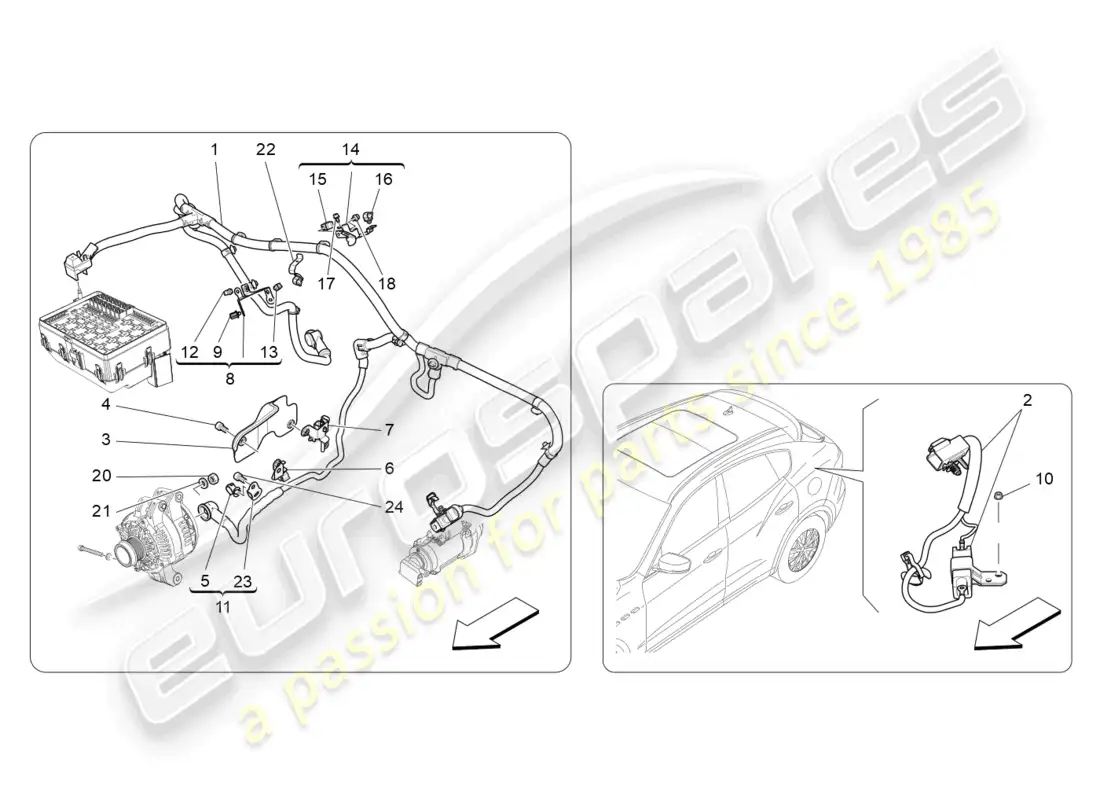 maserati levante (2020) main wiring parts diagram